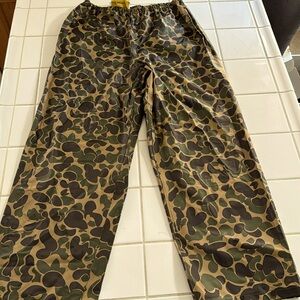 Rainskins Tufflite Brown Camo pants Hunting L 100% vinyl